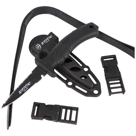 MAC Torpedo 9 BE Diving Knife Black PP-TPE, Black Idroglider W 1.4060