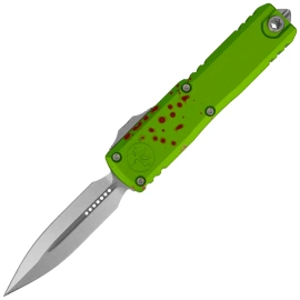 Microtech UTX-85 Gen IV D/E OTF Knife Zombie-Tech Aluminum, Stonewashed M390MK by Tony Marfione (12324-10Z)