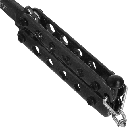 Third Decor Habitat Balisong Poker Knife Keychain, Black Stainless Steel, Black 420 (TH-K0101N)