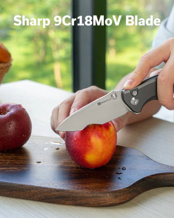 Sencut Cybrix Gray Aluminum, Satin 9Cr18MoV (S23098A-2)