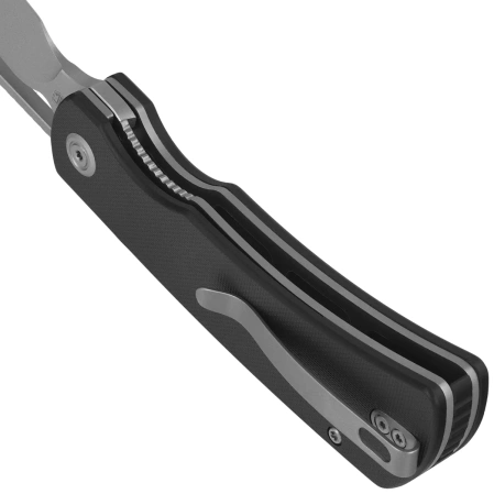 Kubey Gurkha Knife Black G10, Beadblasted 14C28N by Johan Jordaan (KU397A)