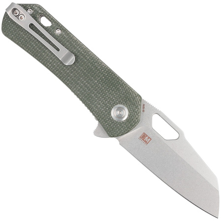 Kubey Knife Duroc Green Micarta, Black Stonewashed AUS-10 by Colin Maisonpierre (KU332L)