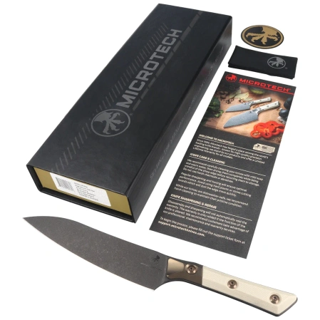 Nóż kuchenny Microtech Utility Bronzed Titanium Bolster/Ivory G10, Black DLC M390MK (3400B-1DLCIVS)
