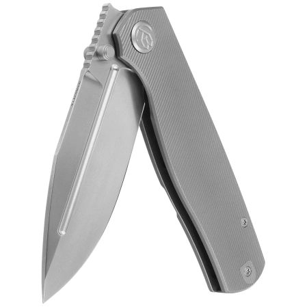 Nóż składany Kubey KB Knives Albatross Gray Titanium, Silver Beadblasted M390 by Ray Laconico (KB471A)