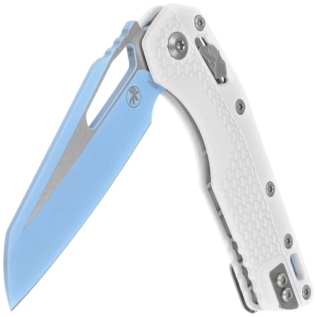 Microtech MSI S/E Knife Cerakote White Tri-Grip Polymer, Sky Blue M390MK by Tony Marfione (210T-1PMCWH-Y7)