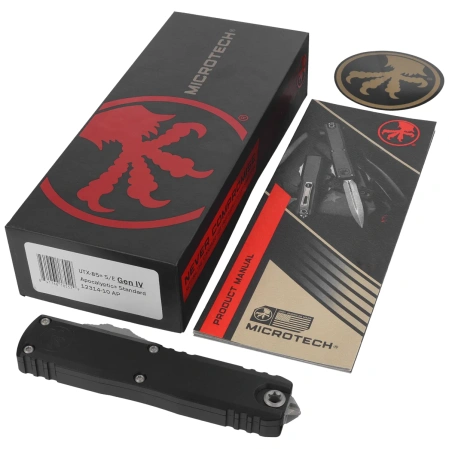 Nóż automatyczny OTF Microtech UTX-85 Gen IV S/E Black Aluminium, Apocalyptic M390MK by Tony Marfione (12314-10AP)