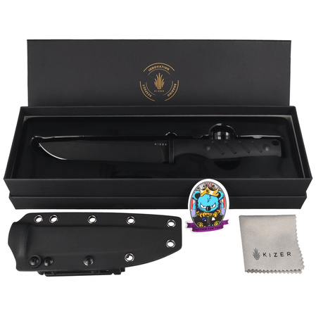 Nóż Kizer Camp 180 Black G10, Black Stonewashed AEB-L by Jonathan Styles (1096A1)