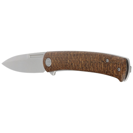 Civivi Cetos Brown Micarta / Steel, Silver Bead Blasted 14C28N (C21025B-1)