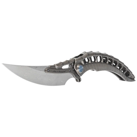 RikeKnife Alien 4 Dark Gray Titanium, Damasteel by Richard Wu (RK-ALIEN4-DG)