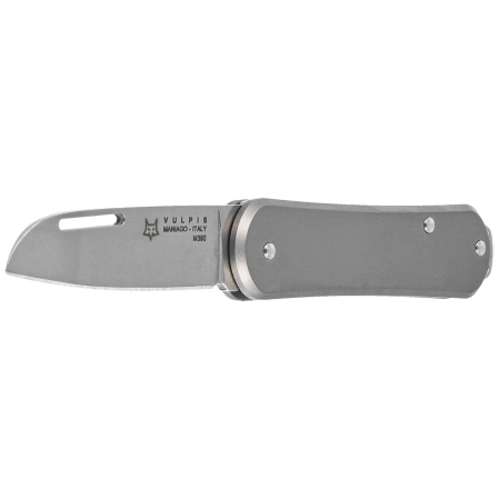 Fox Vulpis Sandblasted Titanium, Polished M390 Pocket Knife (FX-VP108 TI)