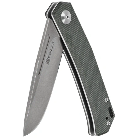 Sencut Braxx Knife Green Canvas Micarta, Satin D2 (S25089-2)