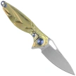 Rike Knife Mini Hummingbird Gold Titanium, Rose Damascus by Richard Wu (RK-MINI-GO)