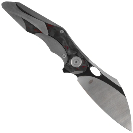 Bestech Nogard Black Titanium/Black Red Marblee Carbon Fiber, Satin/Black Stonewashed M390 by Kombou Knife (BT2105D)