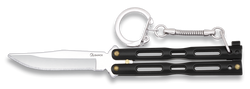 Martinez Albainox Balisong Keychain Knife Black Zamak, Mirror 3Cr13Mov (02179-N)