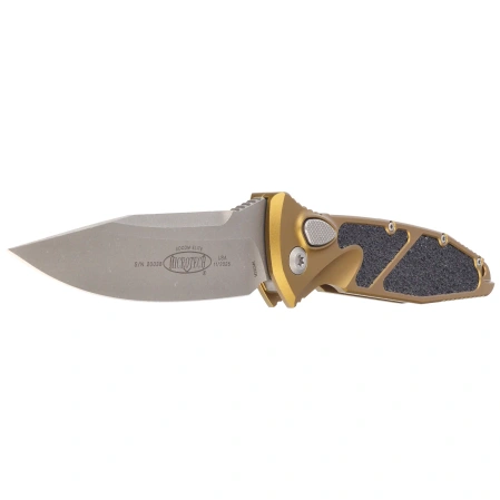Nóż automatyczny Microtech Socom Elite Auto S/E Tan Aluminium, Apocalyptic M390MK by Tony Marfione (160A-10APTA)