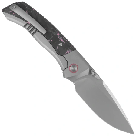 Nóż składany Remette RT-Steed Gray Titanium/Black-Pink Carbon Fiber, Pearlescent M390 (RTWS-TP)