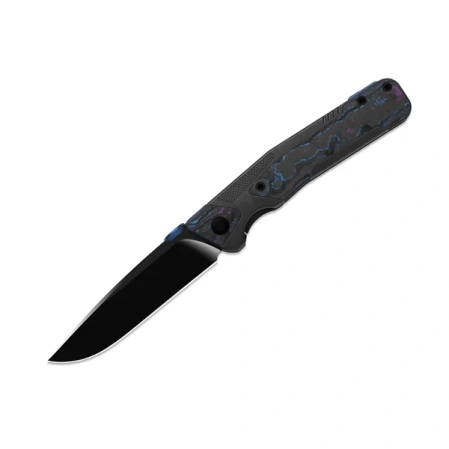 Kizer Sable Chief Knife Black Titanium / Camo Carbon Damtanium, Polished DLC Ultra K390 by Jonathan Styles (Ki3745A1)