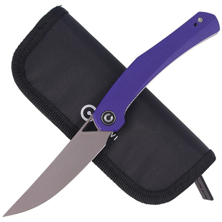 CIVIVI Knife Lazar Purple G10, Gray Stonewashed by Elijah Isham (C20013-2)