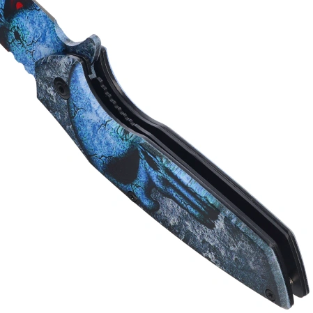 Nóż składany ratowniczy Third Decor Habitat K2944 3D Blue Skull Steel, 3D Blue Skull 420 (TH-K2944)