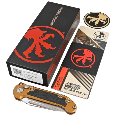 Microtech LUDT Gen III T/E Automatic Knife Tan Aluminum, Stonewashed M390MK by Tony Marfione (1136-10TA)