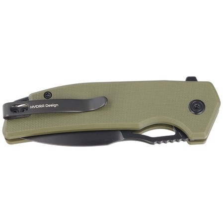 Kubey Knife RDF Green G10, Blackwash AUS-10 by HYDRA Design (KU316B)