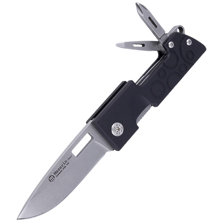 Maserin D-Dut 214/N Multi-Tool Folding Knife Black Aluminum, Stonewashed 440C by Bonus