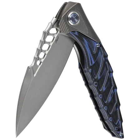 Nóż składany RikeKnife Thor 7 Integral Titanium Black/Blue G10, Satin 154CM (RK-THOR7-BB)