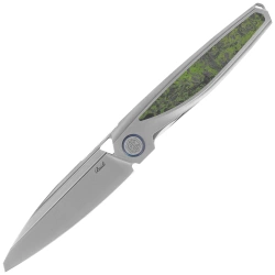 Rike Knife RT-Baidi-S-P/GCF Gray Titanium / Green Carbon Fiber, Bead Blasted M390