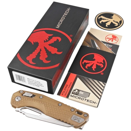 Microtech MSI S/E Knife Dark Earth Tri-Grip Polymer, Stonewashed M390MK by Tony Marfione (210T-10PMDE)