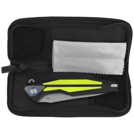 Rike Knife Tulay Black / Fluorescent Green Inlay, Matted 154CM (RK-TULAY-BFG)