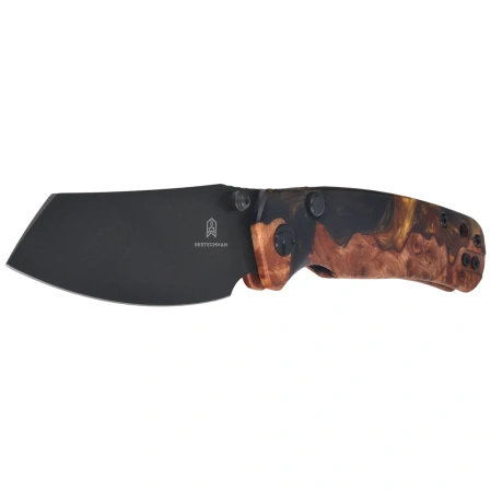 Bestechman Cicada's Wing-TL Knife Black-Gold Resin / Wood, Black PVD 10Cr15CoMoV (BMK24-W-2)