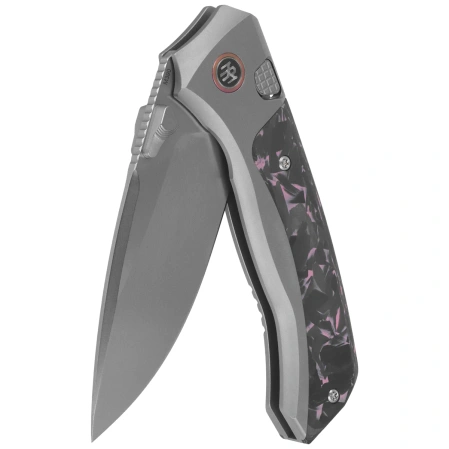 Nóż składany Remette RT-Steed Gray Titanium/Black-Pink Carbon Fiber, Pearlescent M390 (RTWS-TP)