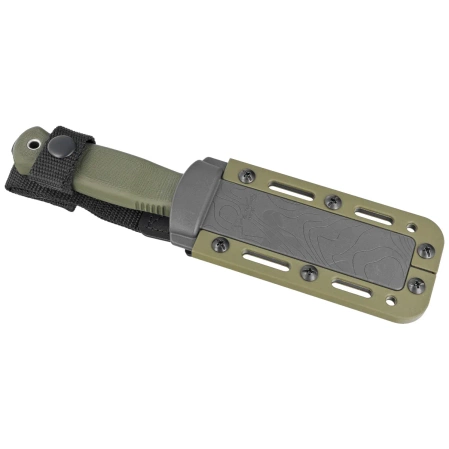 Demko Armiger 4 Clip Point Knife OD Green TPR, Black Powder Coated 80CrV2 by Andrew Demko (ARM4-80CrV2-OD-CLP)
