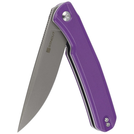Sencut Knife Scitus Purple G10, Gray Stonewashed D2 by Ostap Hel (S21042-2)