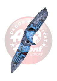 Nóż składany ratowniczy Third Decor Habitat K2944 3D Blue Skull Steel, 3D Blue Skull 420 (TH-K2944)