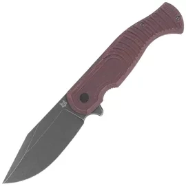 Fox Eastwood Tiger Burgundy Micarta, Black S90V by Gudy Van Poppel (FX-524 MB)