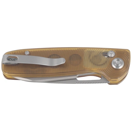 Kubey Bluff KU248A Knife Clear Ultem, Sandblasted 14C28N by Garet Caronna