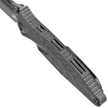 Nóż składany Microtech Socom Bravo T/E Black DLC Titanium / Carbon Fibre, Black DLC HW, Black DLC M390 by Tony Marfione (261-1DLCTCFTIS)