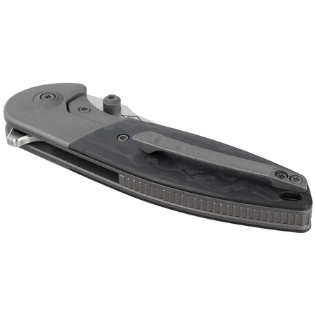 WE Knife Nitro Mini Gray Titanium / Marble Carbon Fiber, Satin CPM 20CV by Peter Carey (WE22015-1)