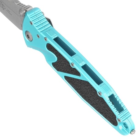 Microtech Socom Elite T/E-M Knife Turquoise Aluminum, Stonewashed M390 by Tony Marfione (161-10TQ)