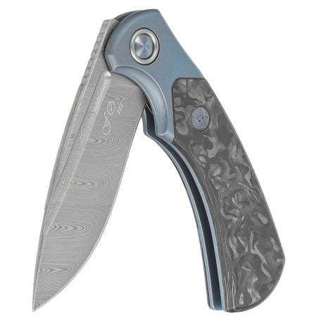 Nóż składany Fox 40th Anniversary Knife Marble Carbon Fiber, Damasteel DS93X Gysinge knife (FX-F2017 D)