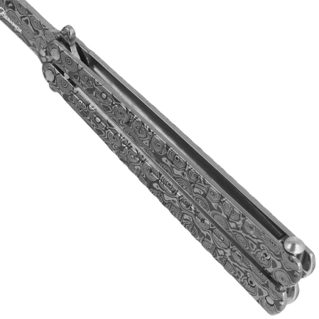 Martinez Albainox Balisong Knife 3D Damascus Pattern Steel, 3D Damascus Pattern 3Cr13Mov (02218)