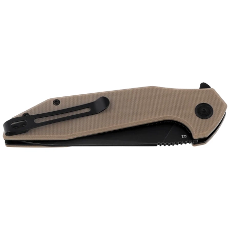 Nóż składany Kubey Nova Tan G10, Blackwashed D2 (KU117K)