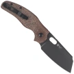 Kizer C01C 2.9 BS Knife Brown Norplex UltreX Micarta, Black DLC Ultra Elmax by Sheepdog Knives (Ki3488.29BSA2)