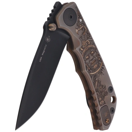 Spartan Blades Harsey Folder ''Aztec'' Titanium, Black PVD MagnaCut by William W. Harsey (SF5AZTC)