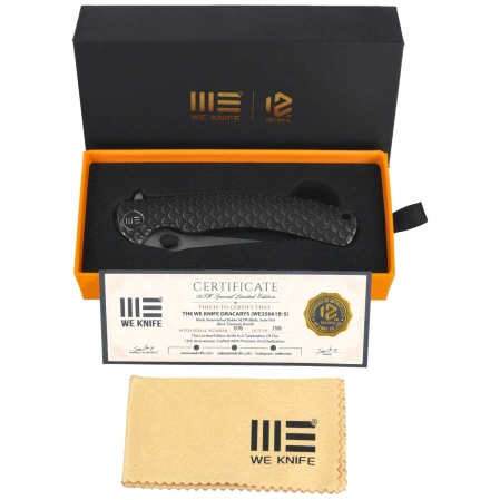 WeKnife Dracarys LE No 076/199 Black Titanium, Black Stonewashed / Satin M390 (WE25061B-5)