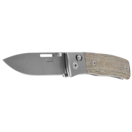 LionSteel NiNi Knife Titanium Bolsters / Green Canvas Micarta, Satin M390 by Gianni Pauletta (NN2 CVG)