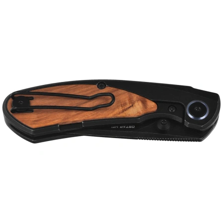 Bestech Lito Knife Black Titanium / Olive Wood, Black Stonewashed M390 by Ostap Hel (BT2307C)