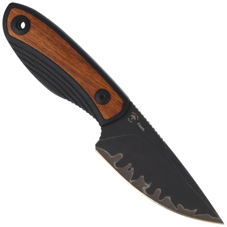 Kizer Finch Knife Black G10/Mkuruti Wood, Acid Washed 3-layer Composite Steel by Vincent Rizzo (1134A1)