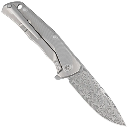 Nóż składany LionSteel T.R.E. Titanium/Carbon Fiber, Thor Damasteel Damascus by Molletta (TRE DT FC)